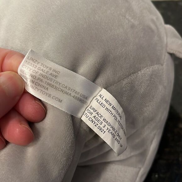 Linzy Toy Squishy Soft Gray Elephant Plush Stuffed Animal 15” with sparkle ears - Picture 8 of 8